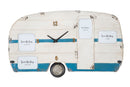 Orologio da Muro Roulotte 79x3,50x46,50 cm in Ferro Bianco e Blu-1