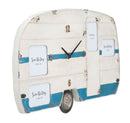 Orologio da Muro Roulotte 79x3,50x46,50 cm in Ferro Bianco e Blu-2