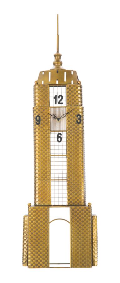 prezzo Horloge murale Empire Building 23,5x6,5x78 cm en fer doré
