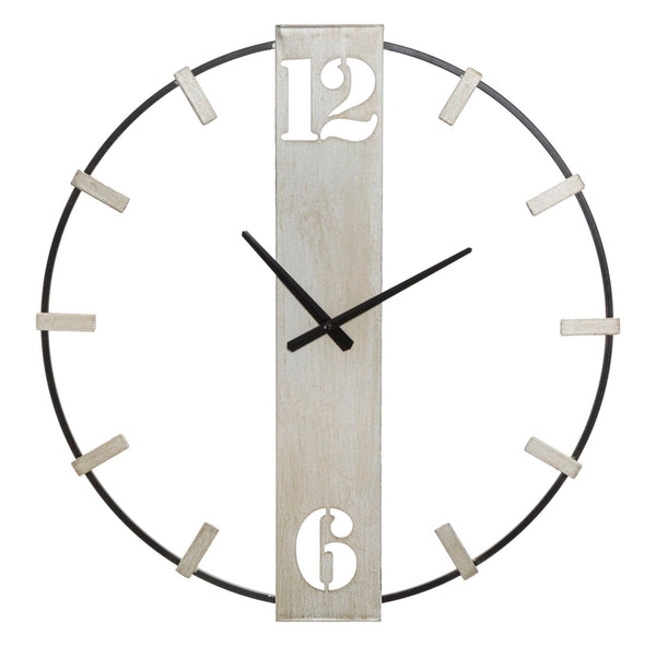 sconto Horloge Murale Argentoy 61x4,5x63 cm en Fer Noir et Argenté