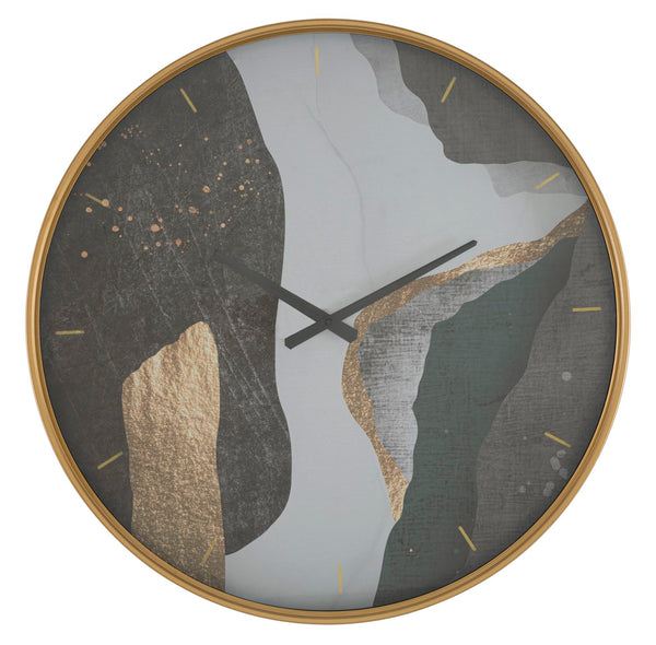 Horloge Murale Art Ø60x6 cm en Fer MDF et Verre Multicolore prezzo