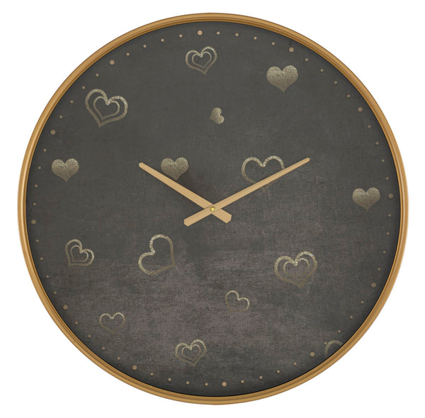 Horloge Murale Coeurs Ø60x6 cm en Fer MDF et Verre Multicolore acquista