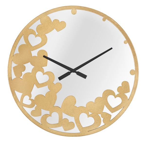 Horloge Coeur Doré Ø55x4 cm en Fer Miroir et MDF Doré sconto