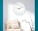 Orologio Bianco Heart Ø55x4 cm in Ferro MDF e Specchio Bianco-5