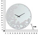 Orologio Bianco Heart Ø55x4 cm in Ferro MDF e Specchio Bianco-6