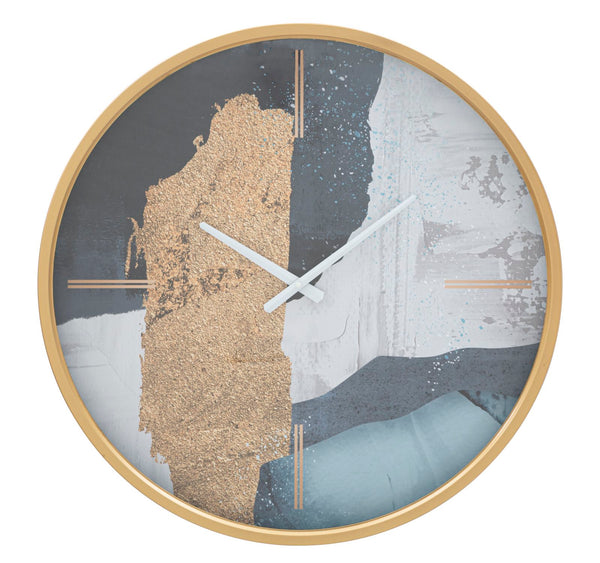 Horloge Murale Art Blue Ø60x6 cm en Fer MDF et Verre Multicolore online