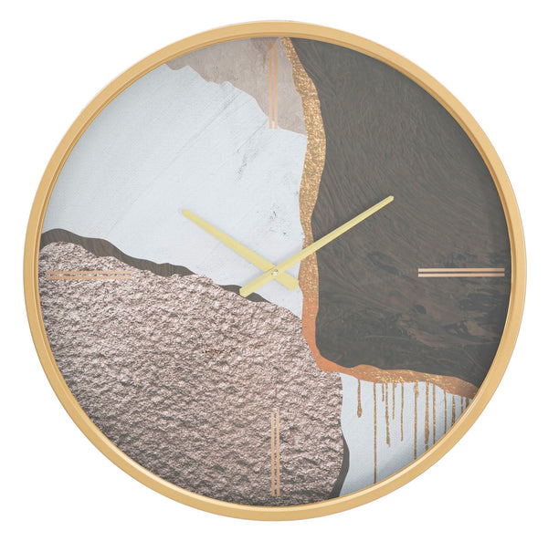 sconto Horloge Murale Art Mix Ø60x6 cm en Fer MDF et Verre Multicolore
