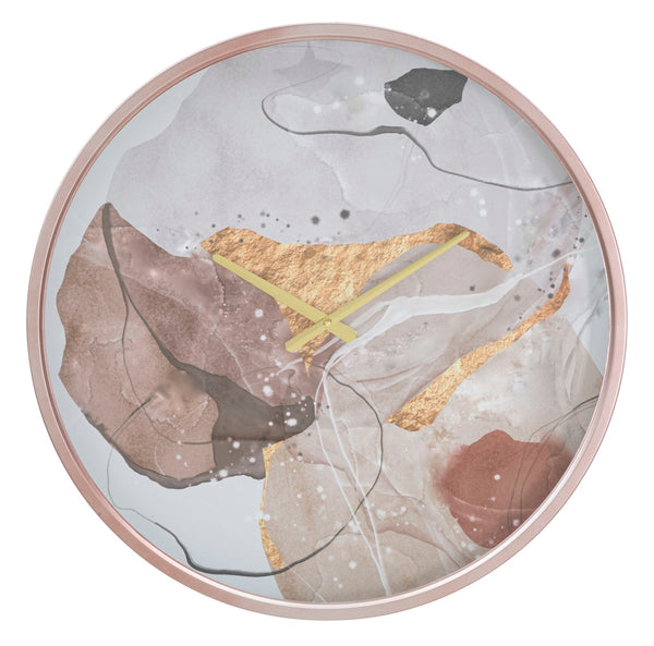 Horloge Murale Art Rose Ø60x6 cm en Fer MDF et Verre Multicolore acquista