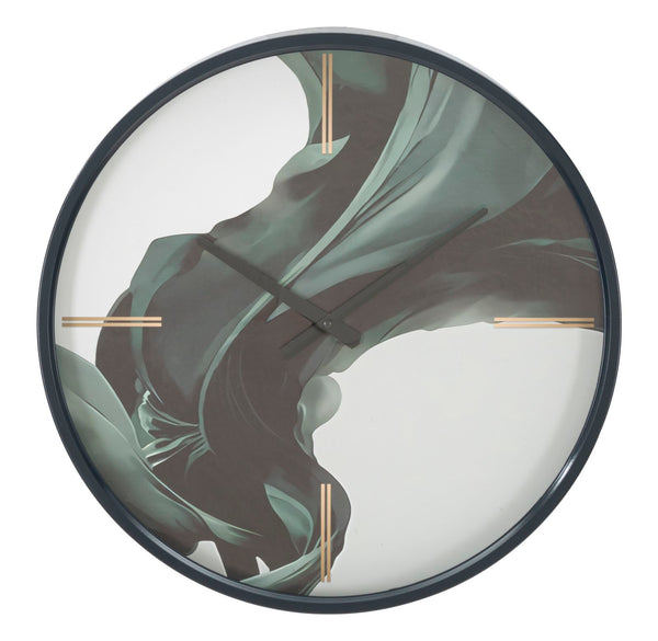 Horloge Murale Verte 50x5,5 cm en Fer MDF et Verre Vert online