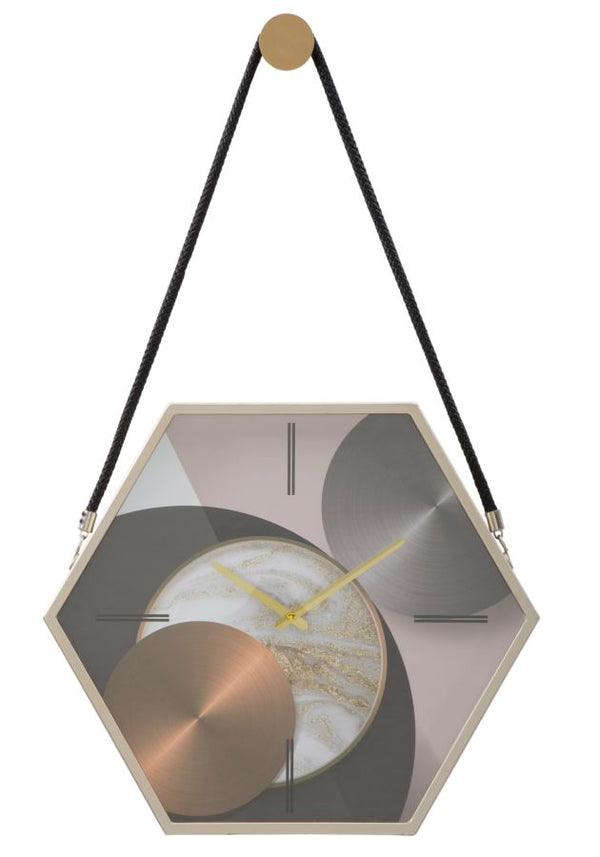 sconto Horloge Murale Blis 45x5,5x39 cm en MDF Fer et Verre Multicolore