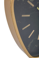 Orologio da Muro Triangle 40x6x38 cm in Ferro MDF e Vetro Oro e Nero-4