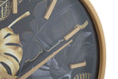 Orologio da Muro Palm Ø40x6 cm in Ferro MDF e Vetro Oro e Nero-2