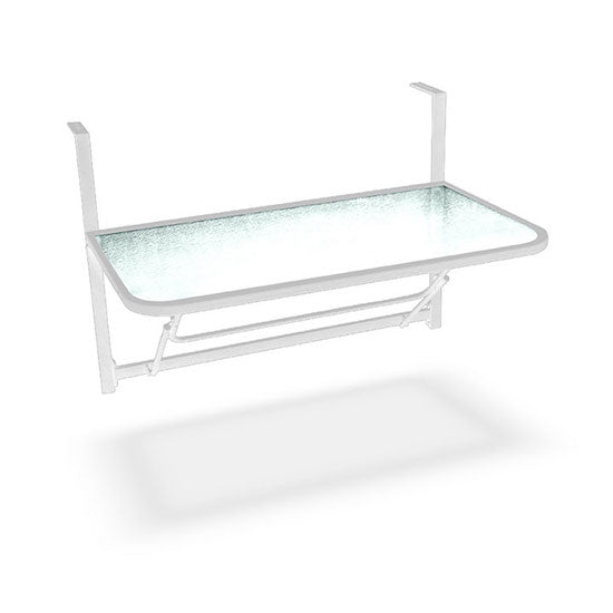 Table console de balcon pliante en fer avec plateau en verre de balcon Taddei blanc prezzo