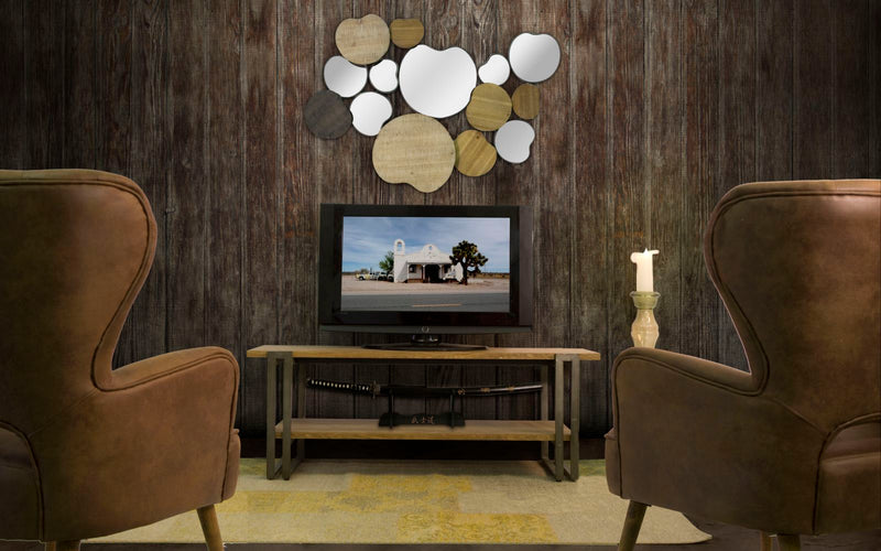 Specchio Quoxy 118x11x82,5 cm Lengo Ferro e Specchio Marrone-8