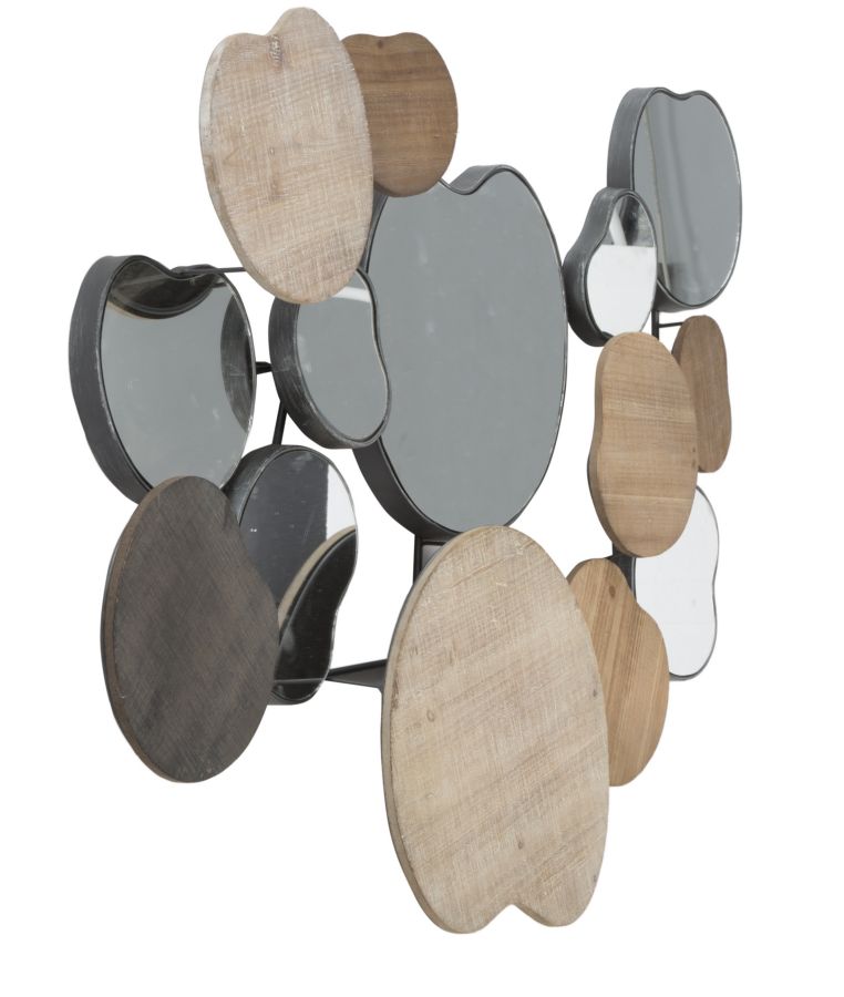 Specchio Quoxy 118x11x82,5 cm Lengo Ferro e Specchio Marrone-2