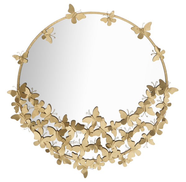 prezzo Miroir rond New Butterfly Ø91x3x94 cm en fer doré