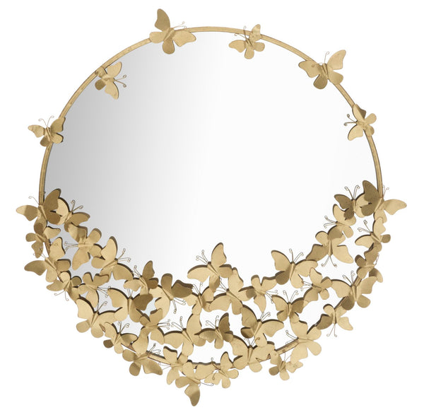 Miroir rond New Butterfly Ø91x3x94 cm en fer doré sconto