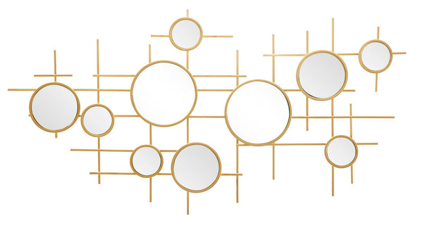 prezzo Miroir Gloxy 117x4,5x61 Miroir Taille Ø18-13-8 cm en Fer Doré