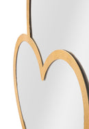Specchio Glam Double Heart 65x2x50 cm in Ferro Specchio e MDF Oro-4