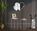 Specchio Glam Bianco Double Heart 65x2x50 Misura Interna 60x45 cm in Ferro e MDF Bianco-5
