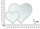 Specchio Glam Bianco Double Heart 65x2x50 Misura Interna 60x45 cm in Ferro e MDF Bianco-6