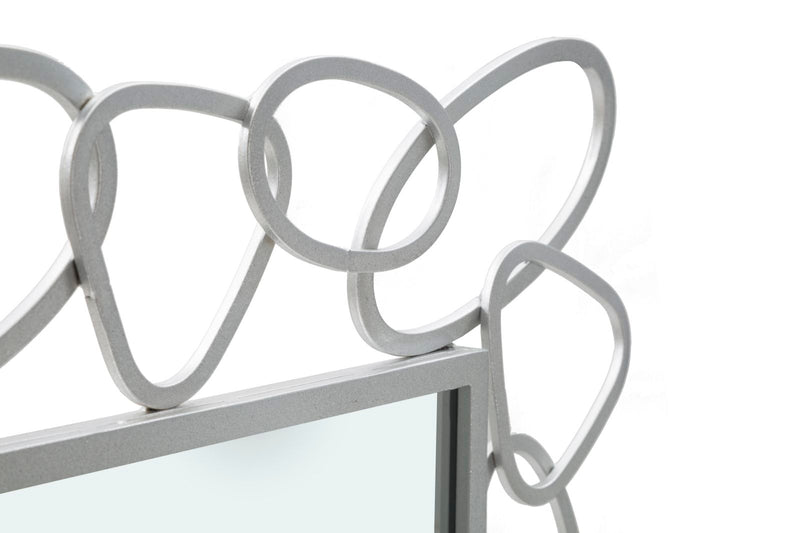 Specchio Chain Argento 84x2x84 cm in Ferro e MDF Argento-3
