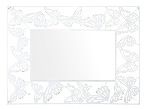 Miroir Papillon Blanc 85x1x115 cm en Fer et MDF Blanc online