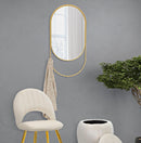 Specchio da Muro Appendi Abiti 40x5,5x79,5 cm in Ferro e MDF Oro-4