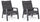 Lot de 2 fauteuils inclinables 72x81x98h cm avec coussins Kledi Anthracite