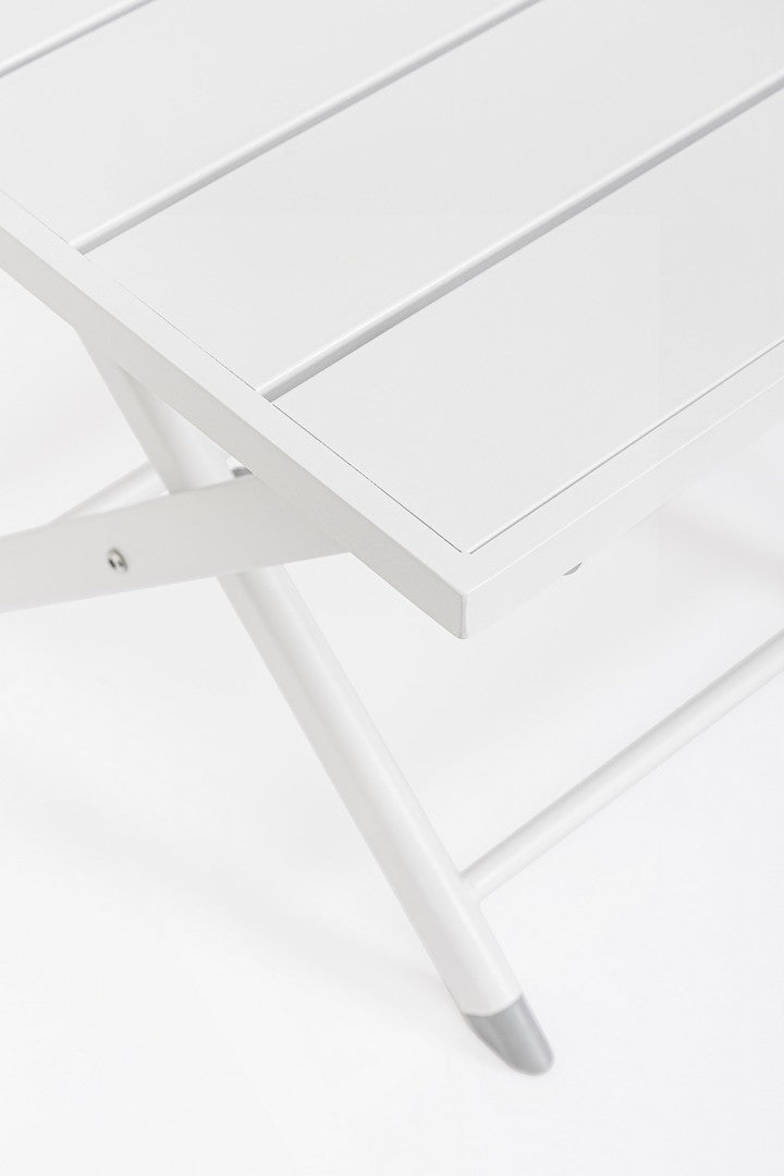 Tavolino da Salotto 44x43x36 cm in Alluminio Taylor Bianco-3