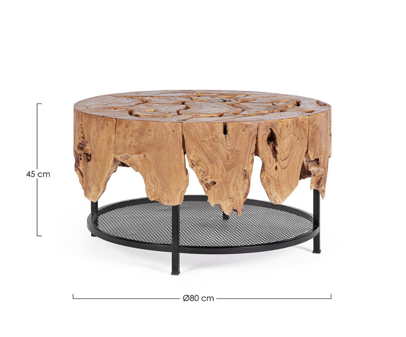 Tavolino da Soggiorno Ø80x45 cm in Legno Grenada-5