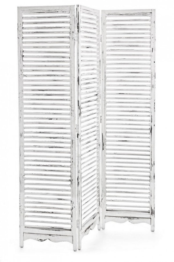 Paravent 3 portes blanc laiteux 120x180 en bois prezzo