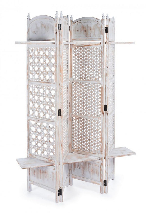acquista Intrex Screen 3 portes avec étagères en bois blanc antique