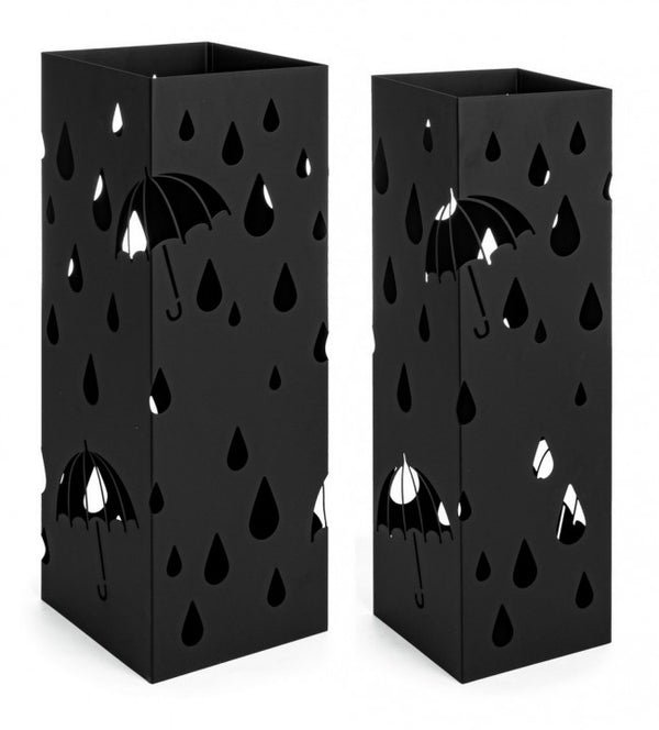 prezzo Lot de 2 porte-parapluies Black Drizzle Z02 en acier