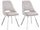 Lot de 2 chaises Kashar 45x49,5x85 cm en tissu gris clair