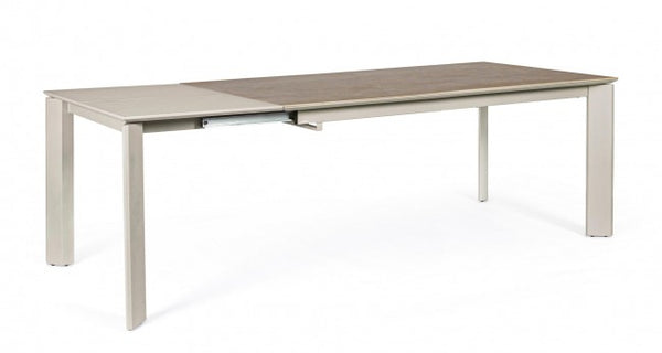 acquista Table Extensible Briva 160-220x90 cm Gris-Taupe en Acier