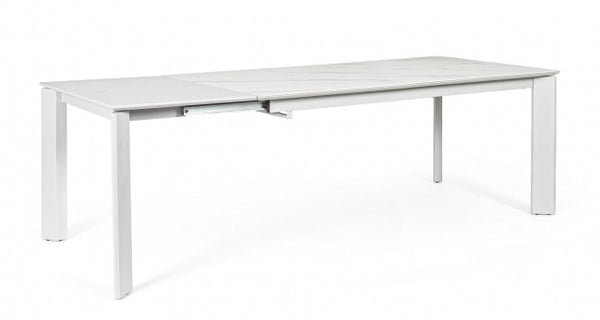 Table Extensible Briva 160-220x90 cm Blanc-Gris Clair en Acier acquista