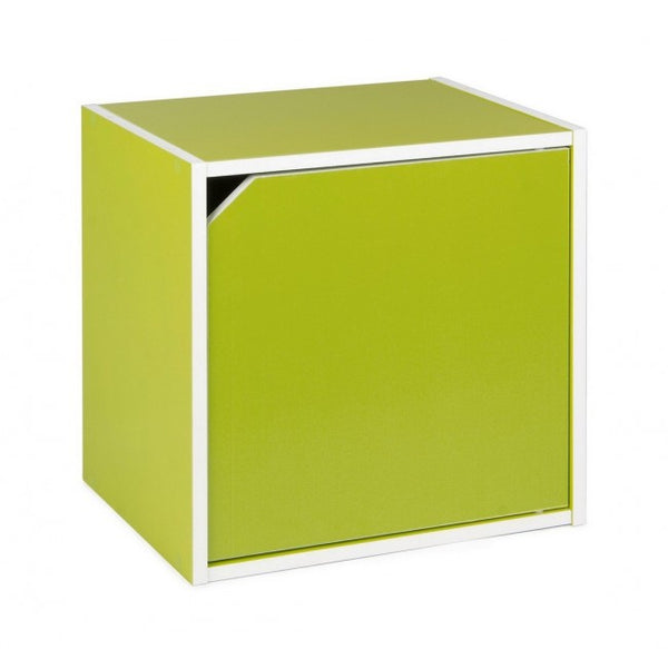 Cube avec porte composite en bois vert sconto