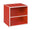 Cube avec étagère composite en bois rouge