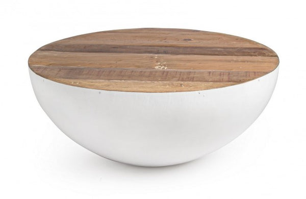 online Table basse Lancaster D90 blanche en bois recyclé