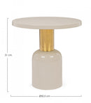 Tavolino Nalima Crema D50.5 Rotondo in Metallo-2