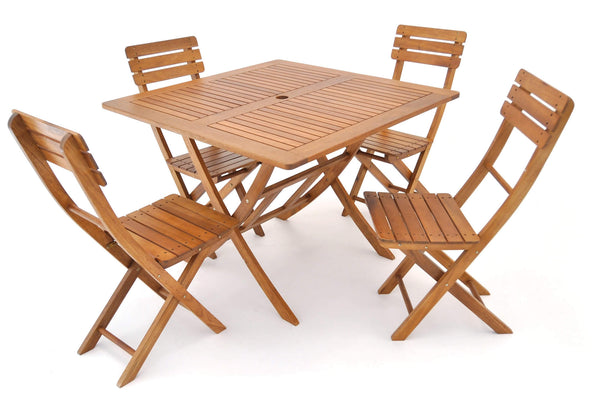 Ensemble de table et 4 chaises de jardin pliantes en bois prezzo