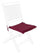 Coussin d'assise carré Poly180 bordeaux en tissu pour extérieur