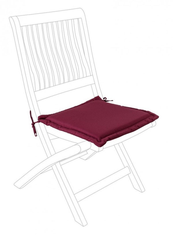 Coussin d'assise carré Poly180 bordeaux en tissu pour extérieur online