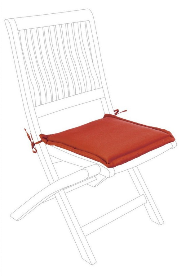 online Coussin de siège carré rouge orange Poly180 en tissu pour extérieur