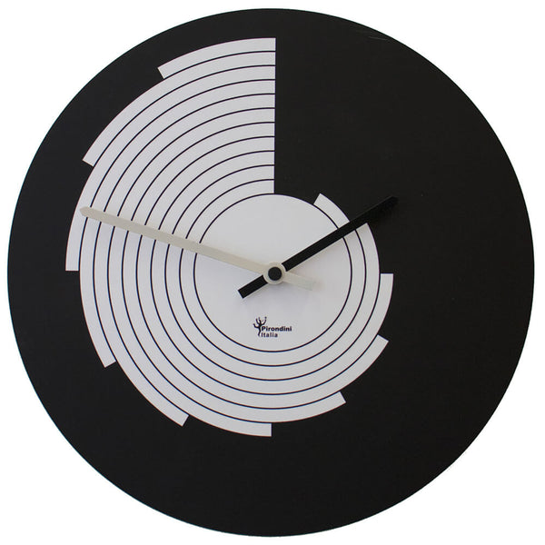 Horloge Murale Ronde 34Cm Pirondini Italia Aurea Fond Noir Blanc acquista