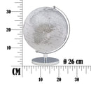 Mappamondo Bianco Ø25x34 cm in Ferro e Plastica Bianco e Argento-7