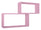 Set 2 Mensole Cubo da Parete Rettangolare in Fibra di Legno Bislungo Rosa Blush