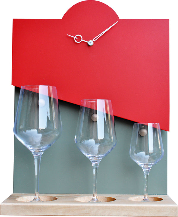 online Horloge Murale avec Gobelets et Support 32x38x15 cm Pirondini Italia Terracing Rouge
