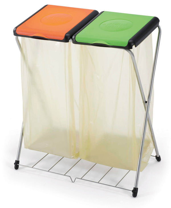 Poubelle 2 places 72x40x82 cm en Bauer Gimi Duo Steel acquista